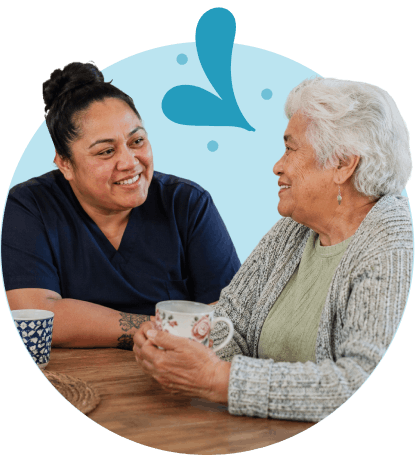 Cup of tea with carer