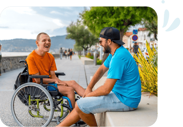 Care worker assisting clients within their local community
